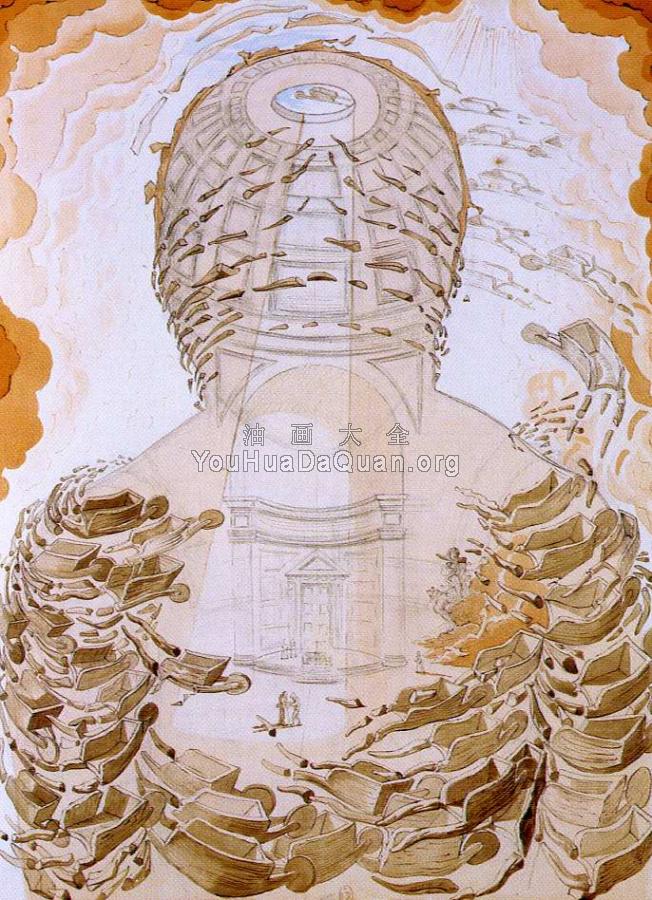 手推车(含有扭曲马车的化铁炉) - 萨尔瓦多·达利